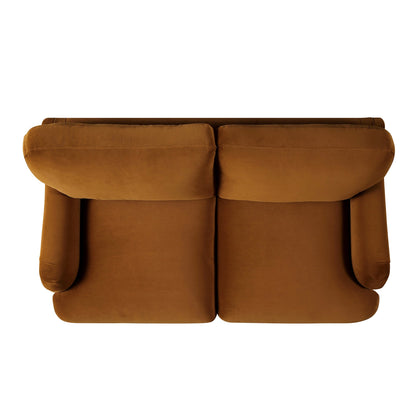 Canapé 2 places en velours cannelle Daphnis