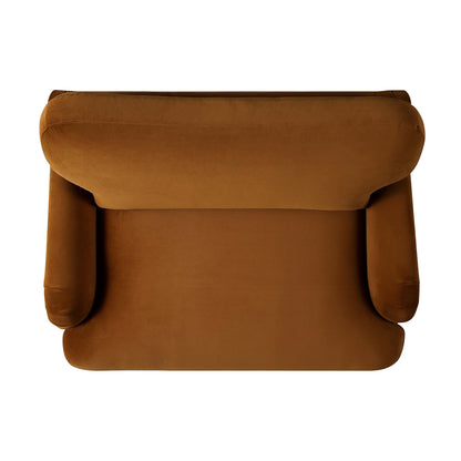 Canapé en velours cannelle Daphnis, causeuse