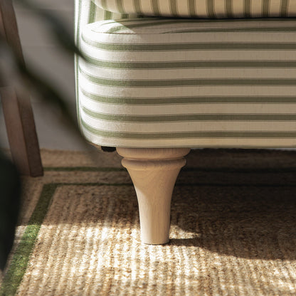 Canapé 1 place en lin mélangé à rayures vertes Daphnis