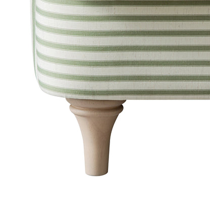 Canapé 3 places en lin mélangé à rayures vertes Daphnis