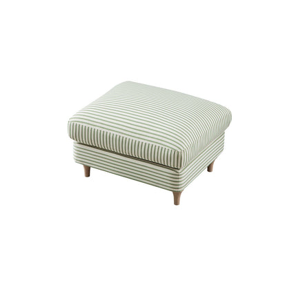 Repose-pieds en lin mélangé à rayures vertes Daphnis