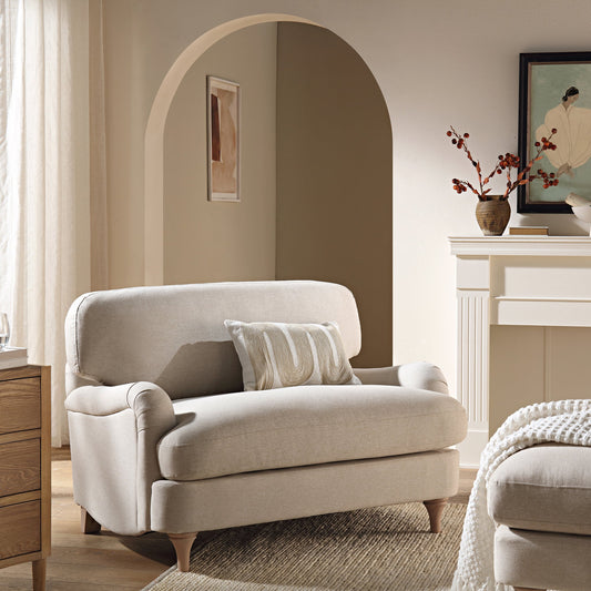 Canapé en tissu Daphnis Oatmeal, causeuse