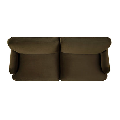 Canapé Daphnis en velours aux algues, 3 places