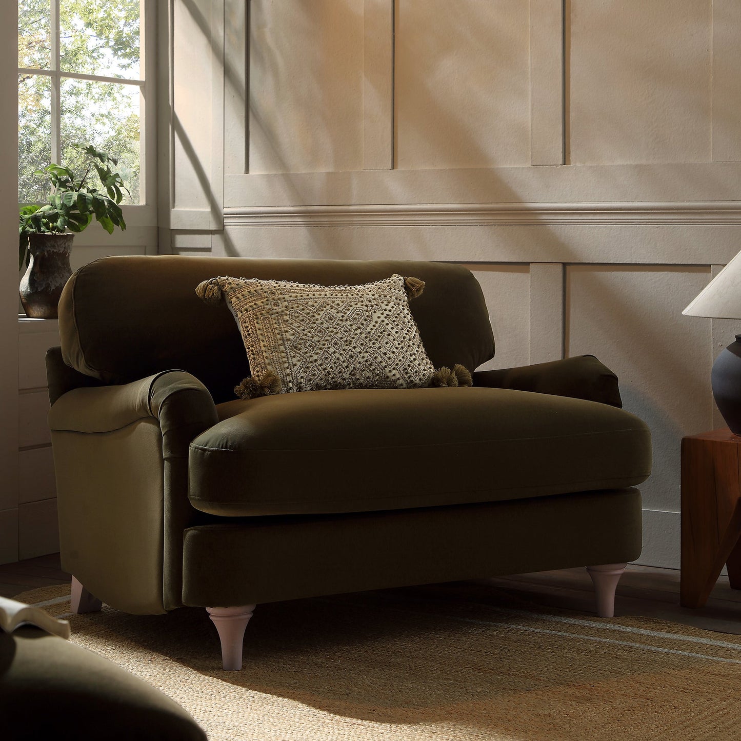Canapé en velours d'algues Daphnis, causeuse