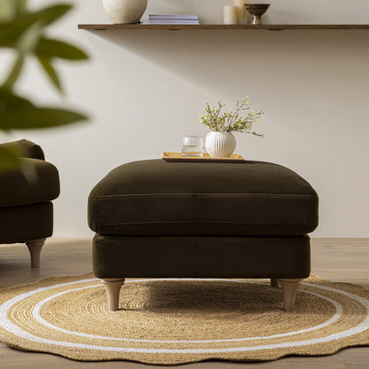 Canapé et repose-pieds en velours d'algues Daphnis