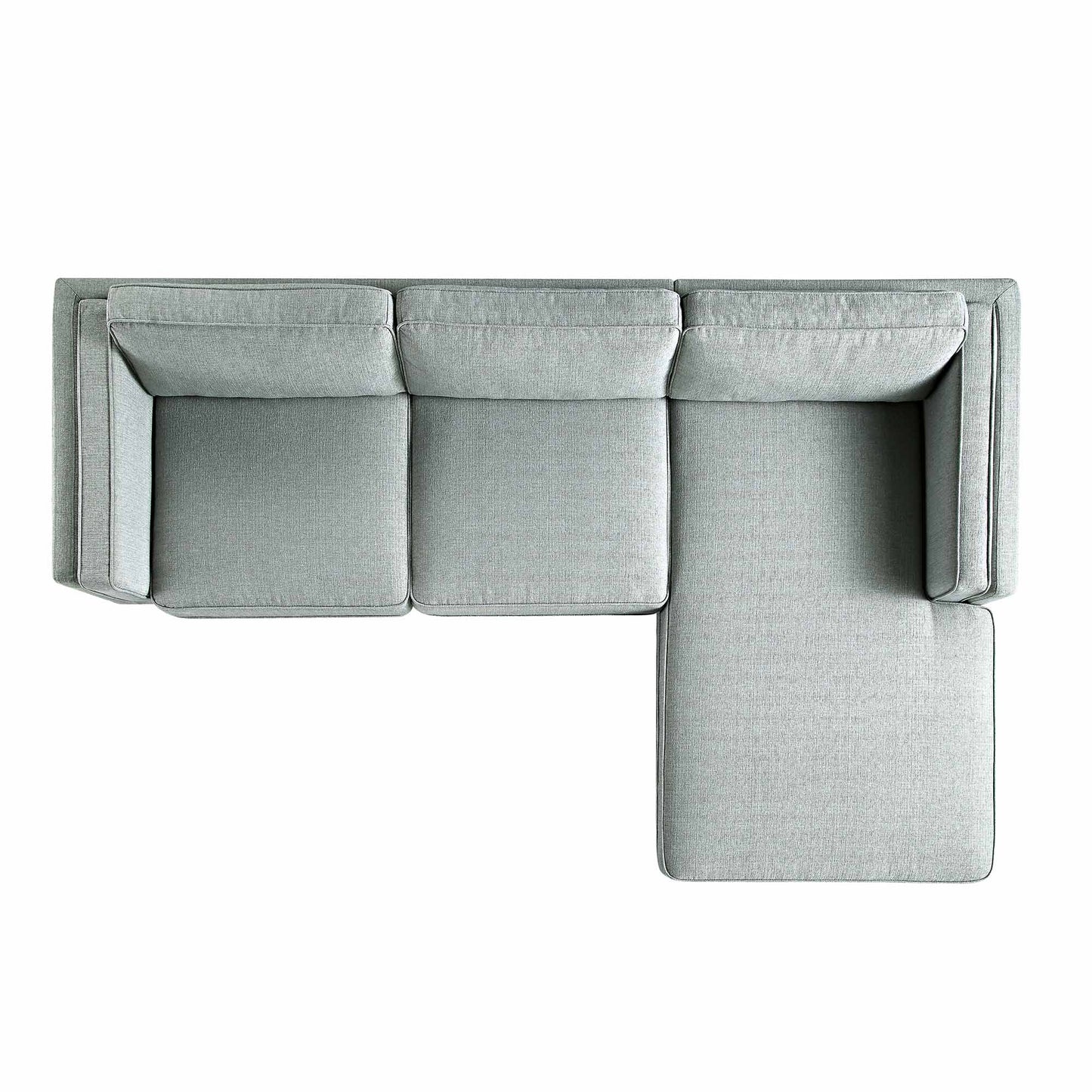 Canapé en tissu tissé Dipley Sage, canapé Grande Chaise longue orienté à droite