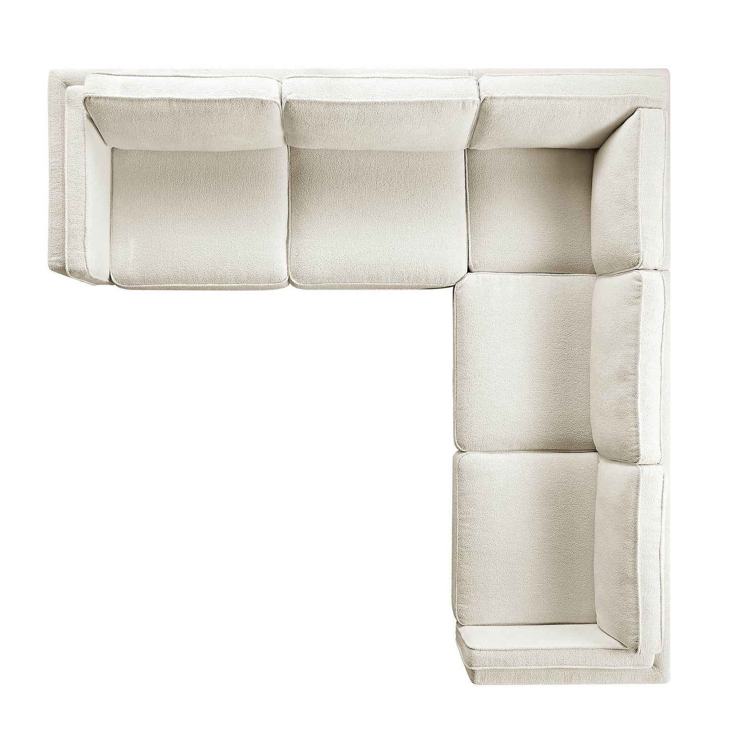 Grand canapé d'angle Dipley en tissu bouclé beige