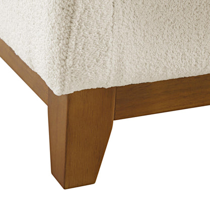 Grand canapé d'angle Dipley en tissu bouclé beige