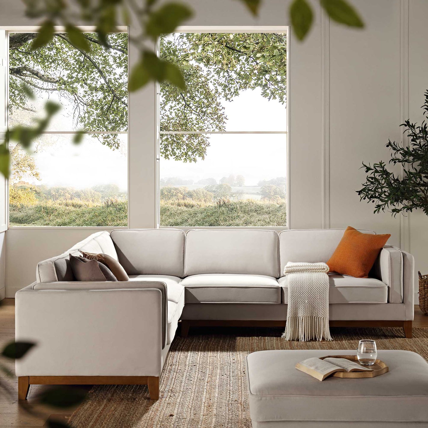 Canapé d'angle Dipley Champagne Velvet Grande