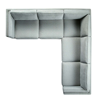 Canapé d'angle Dipley Sage en tissu tissé Grande