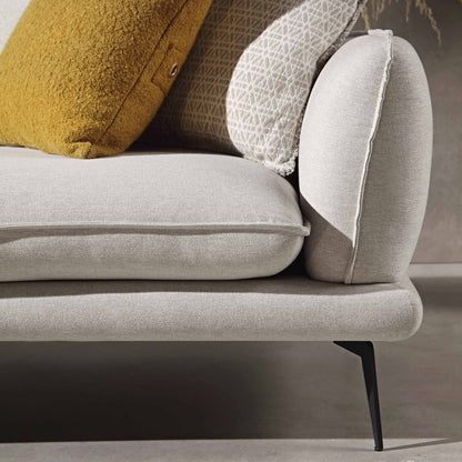 Canapé en tissu Obriel Oatmeal, Grande Chaise Longue orientée à gauche