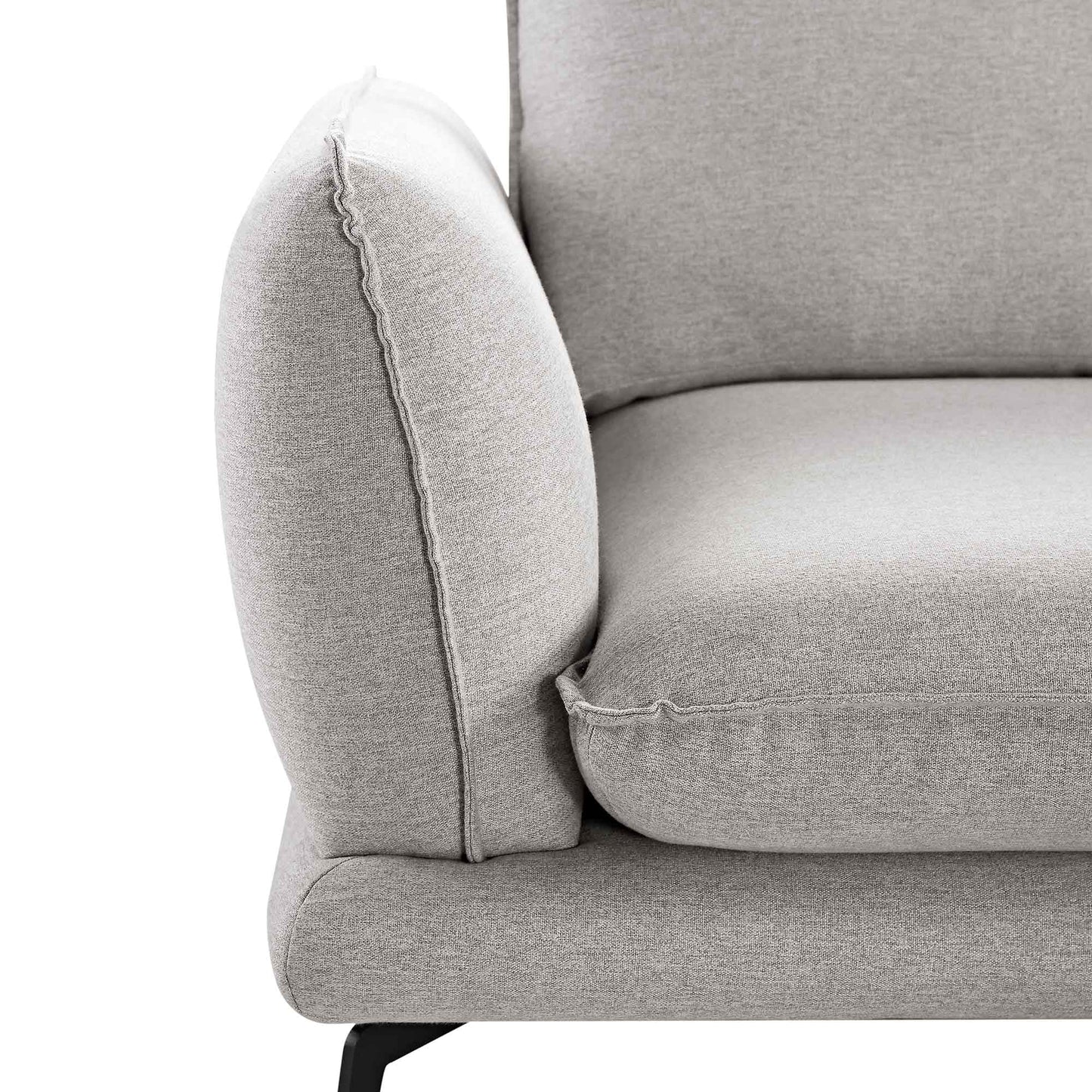 Canapé d'angle Grande en tissu gris chiné Obriel