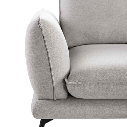 Canapé d'angle Grande en tissu gris chiné Obriel