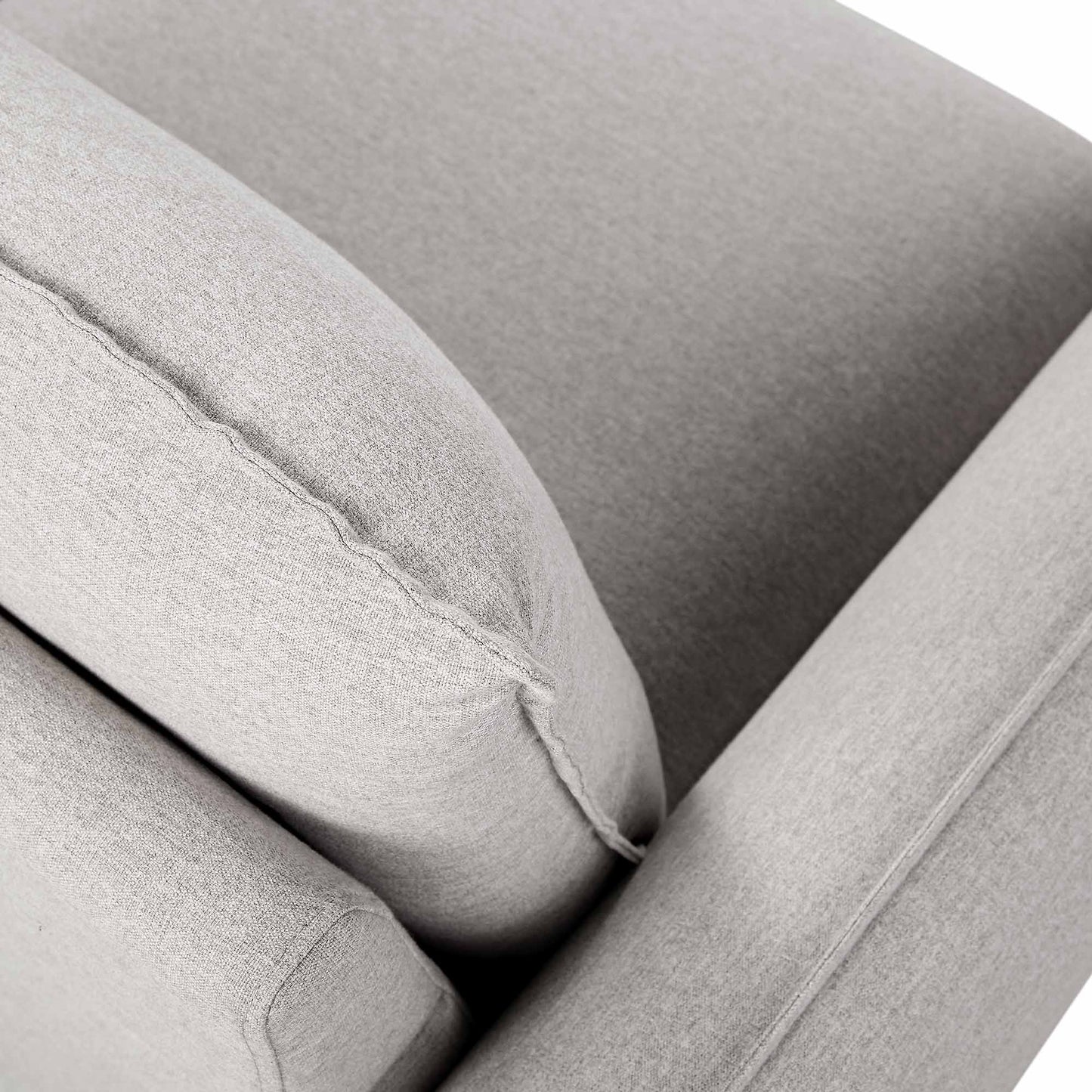 Canapé d'angle Grande en tissu gris chiné Obriel