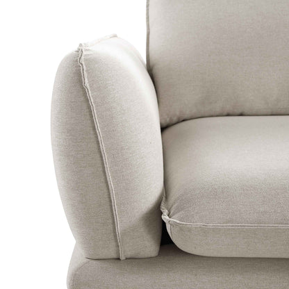 Canapé d'angle Grande en tissu Obriel Oatmeal