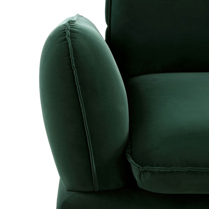 Canapé d'angle Grande en velours vert forêt Obriel