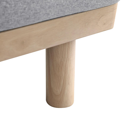 Canapé 3 places en tissu gris chiné, grand canapé méridienne orienté à gauche