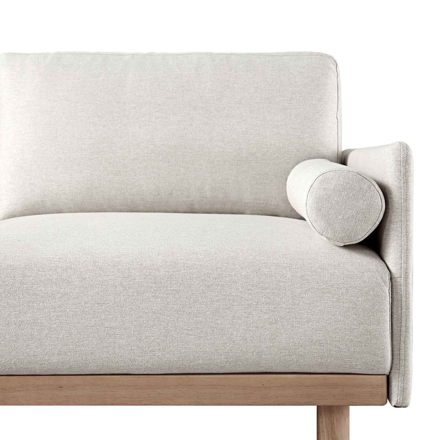 Canapé 3 places en tissu Timber Oatmeal, grand canapé méridienne orienté à gauche