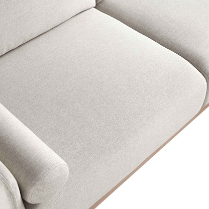 Canapé 3 places en tissu Timber Oatmeal, grand canapé méridienne orienté à gauche