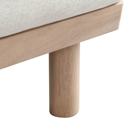 Canapé 3 places en tissu Timber Oatmeal, grand canapé méridienne orienté à gauche