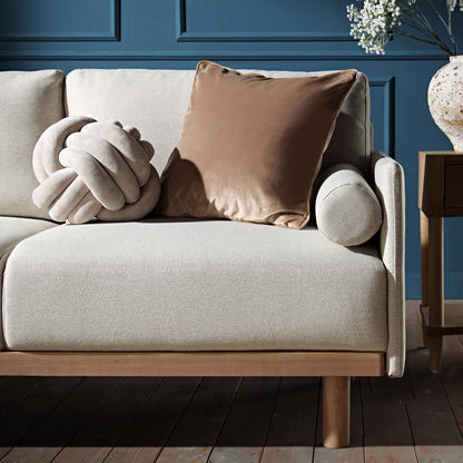 Canapé 3 places en tissu Timber Oatmeal, grand canapé méridienne orienté à gauche