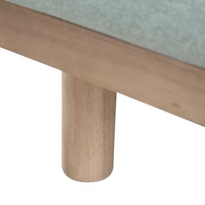 Canapé en tissu vert sauge Timber, grand canapé méridienne 3 places orienté à gauche