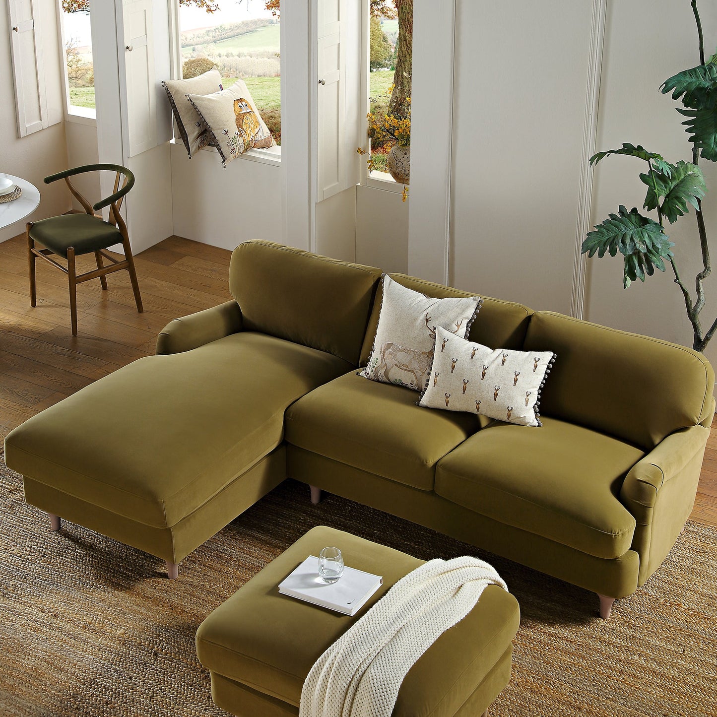 Canapé Daphnis Fudge Velvet, Grande Chaise Longue, côté gauche