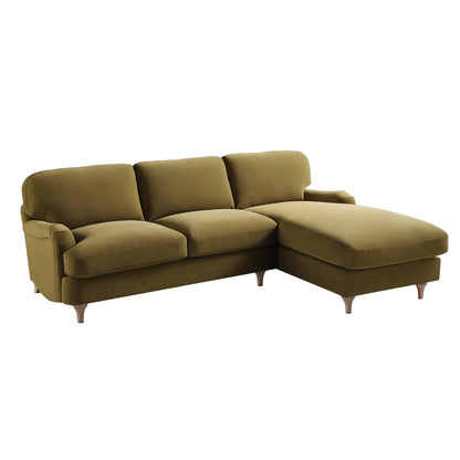 Canapé Daphnis Fudge Velvet, Grande Chaise Longue, orientation droite