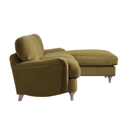 Canapé Daphnis Fudge Velvet, Grande Chaise Longue, orientation droite
