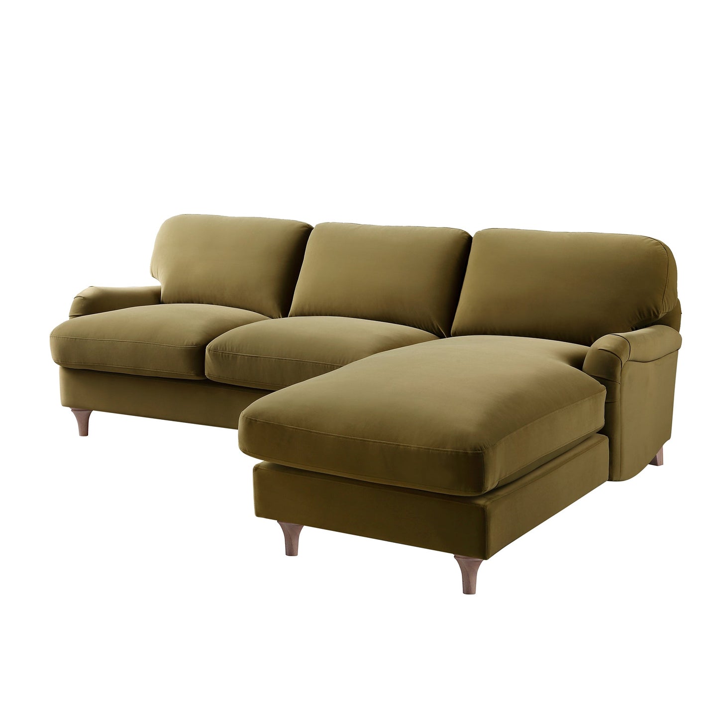 Canapé Daphnis Fudge Velvet, Grande Chaise Longue, orientation droite