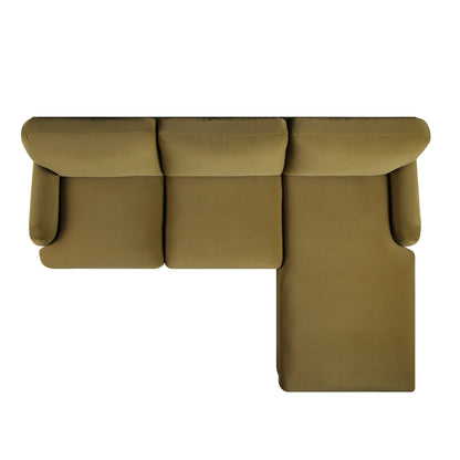 Canapé Daphnis Fudge Velvet, Grande Chaise Longue, orientation droite