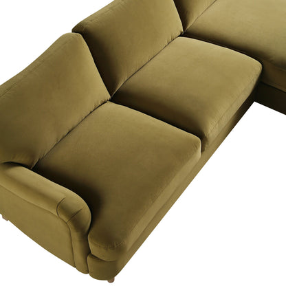 Canapé Daphnis Fudge Velvet, Grande Chaise Longue, orientation droite