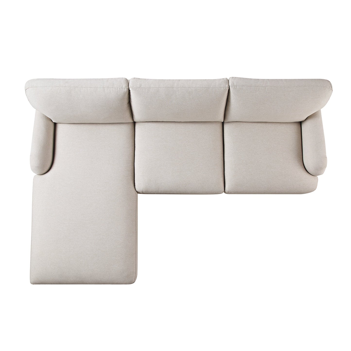Canapé en tissu Daphnis Oatmeal, Grande Chaise Longue orientée à gauche
