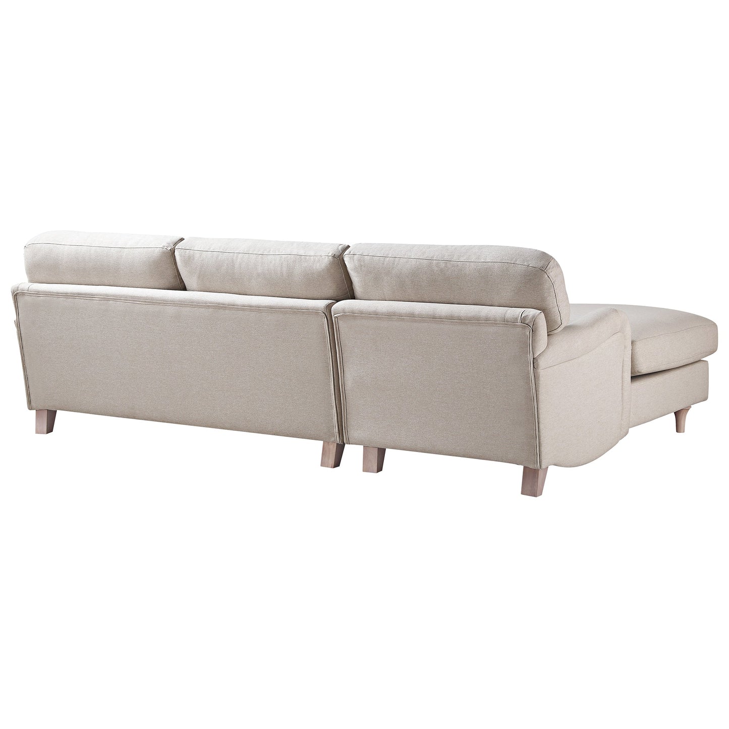 Canapé en tissu Daphnis Oatmeal, Grande Chaise Longue orientée à gauche