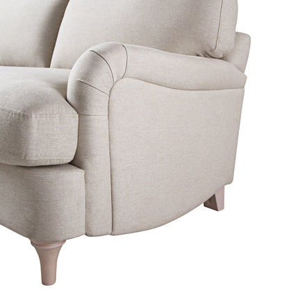 Canapé en tissu Daphnis Oatmeal, Grande Chaise Longue orientée à gauche