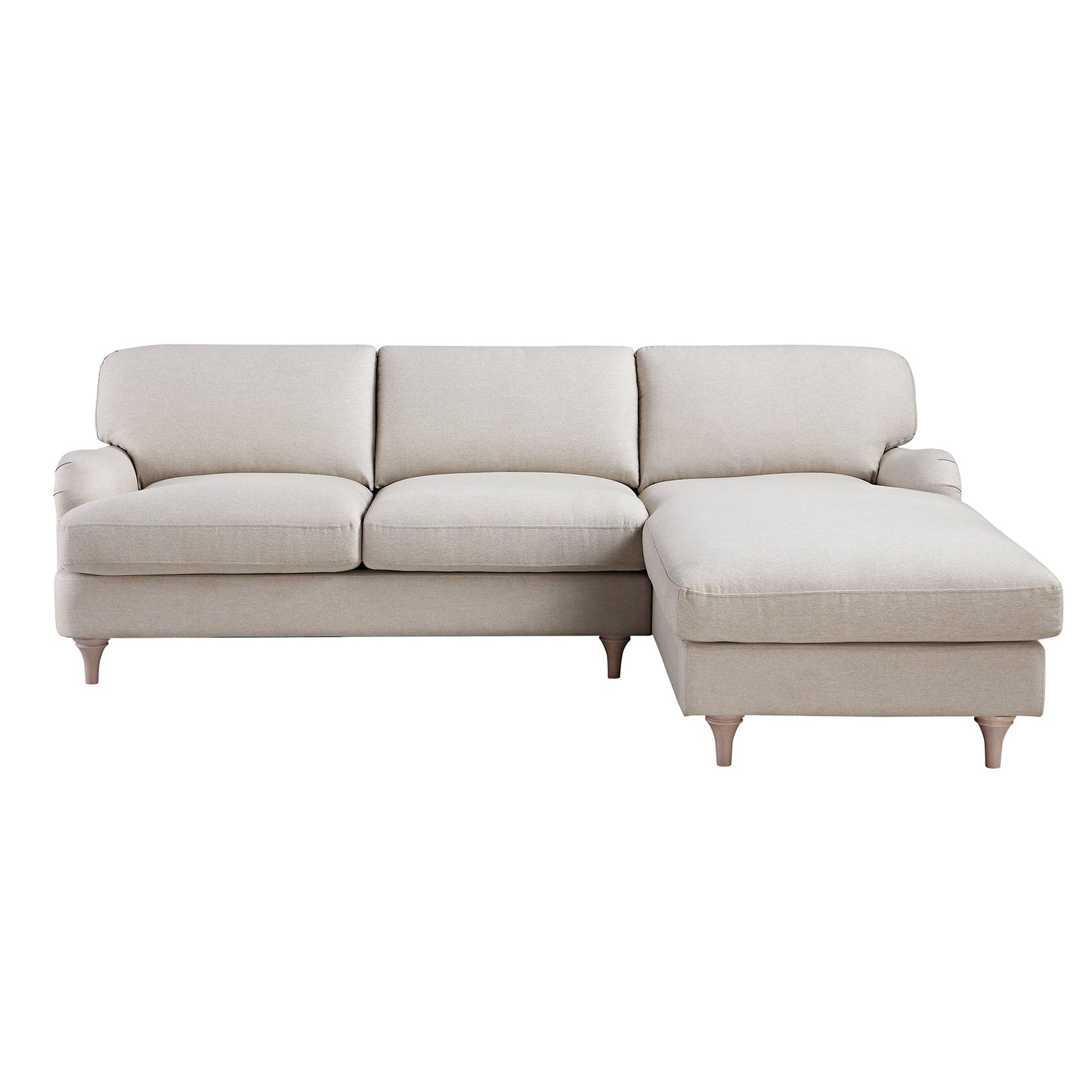 Canapé en tissu Daphnis Oatmeal, Grande Chaise Longue orientée à droite