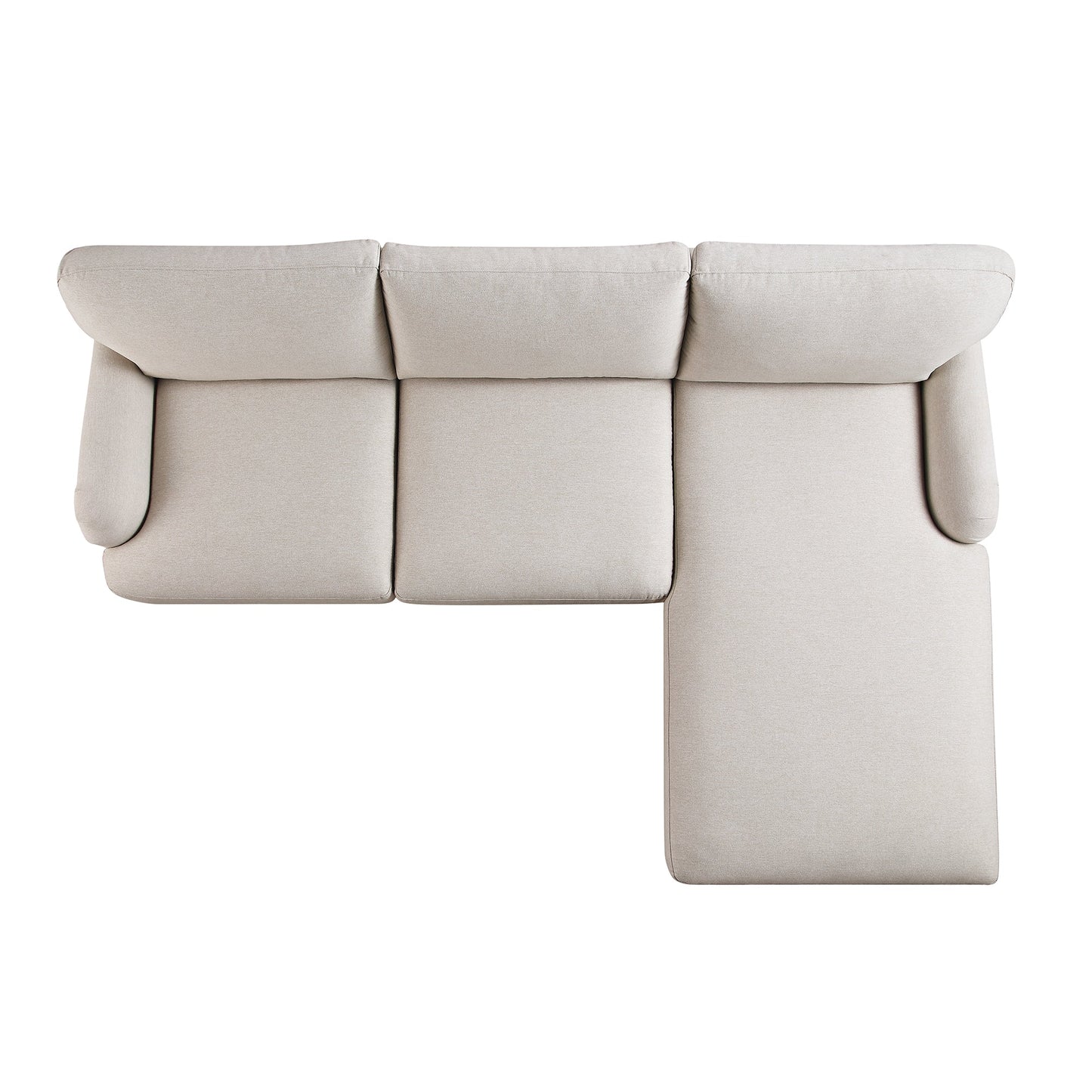 Canapé en tissu Daphnis Oatmeal, Grande Chaise Longue orientée à droite