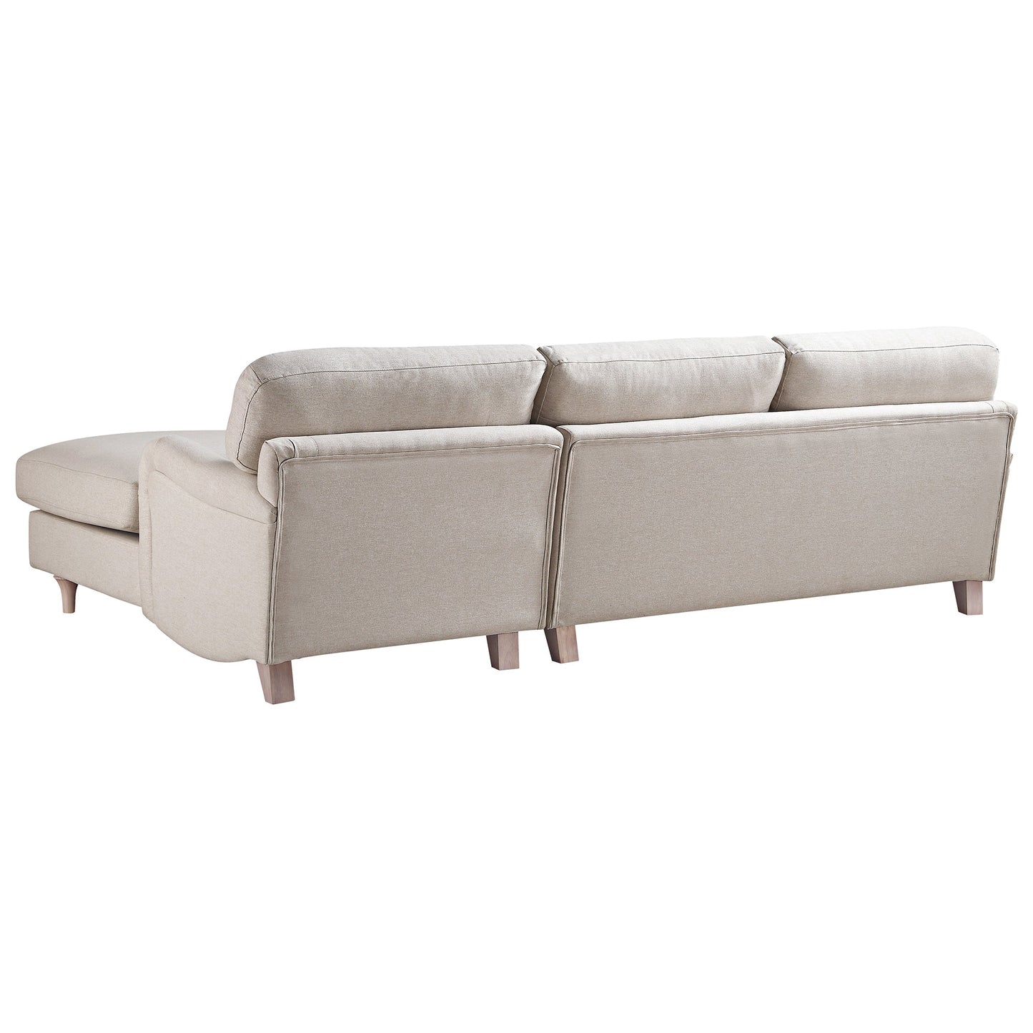 Canapé en tissu Daphnis Oatmeal, Grande Chaise Longue orientée à droite