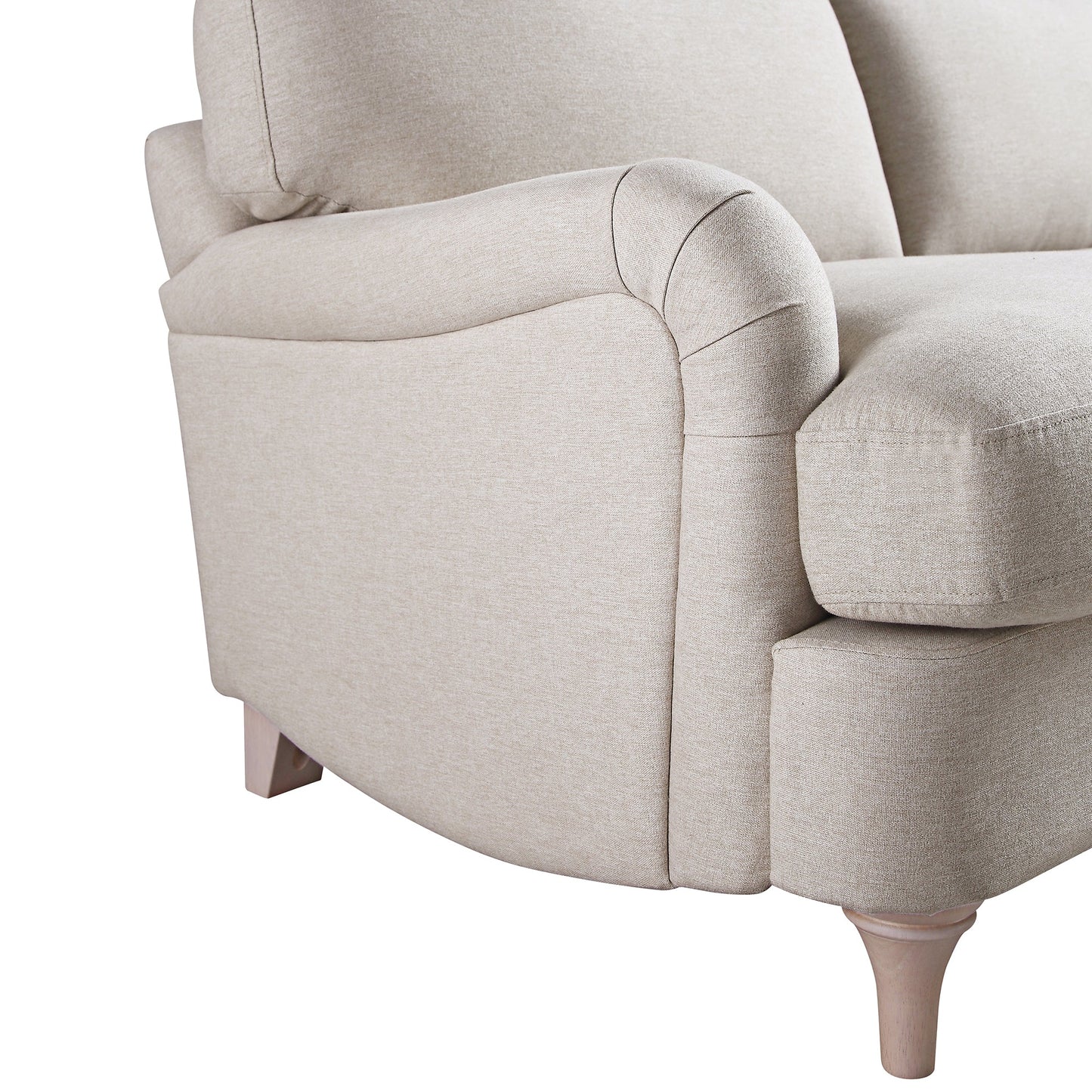 Canapé en tissu Daphnis Oatmeal, Grande Chaise Longue orientée à droite