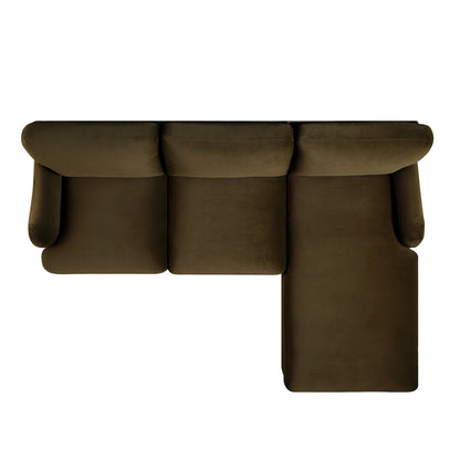 Canapé Daphnis en velours d'algues, Grande Chaise Longue orientée à droite