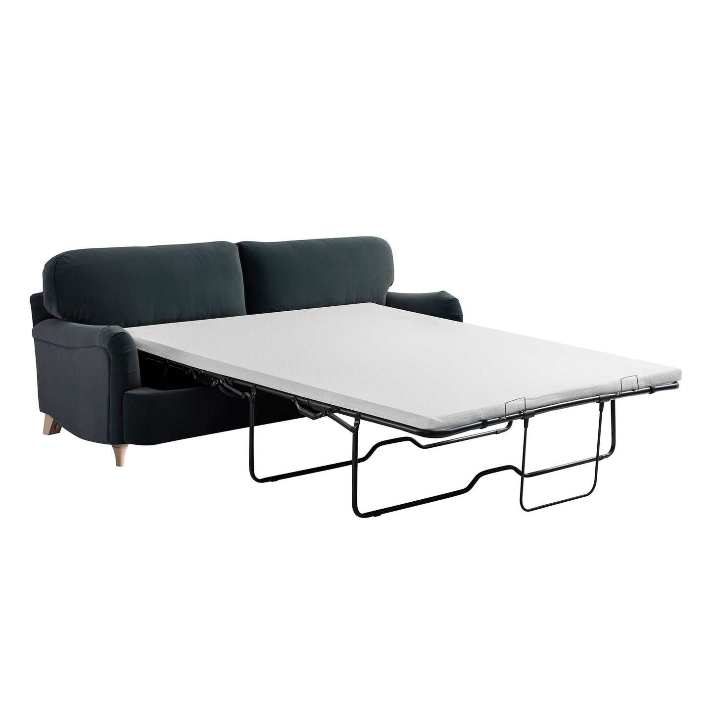 Canapé-lit 3 places Daphnis en velours bleu égéen