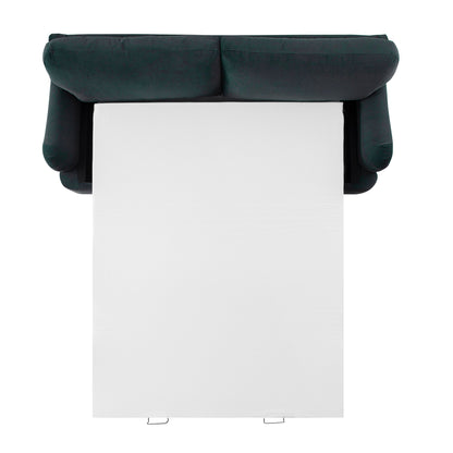 Canapé-lit 3 places Daphnis en velours bleu égéen