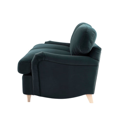 Canapé-lit 3 places Daphnis en velours bleu égéen