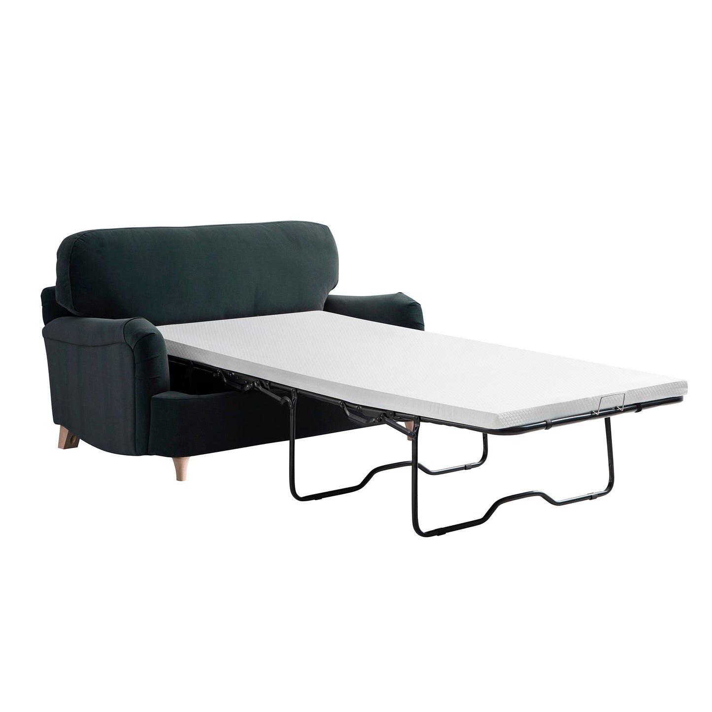 Canapé-lit en velours bleu égéen Daphnis, causeuse