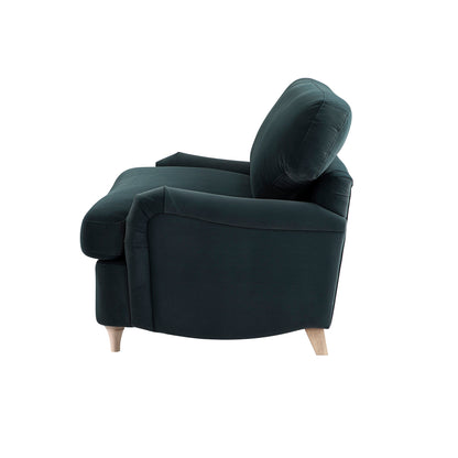 Canapé-lit en velours bleu égéen Daphnis, causeuse