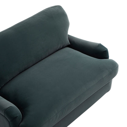 Canapé-lit en velours bleu égéen Daphnis, causeuse