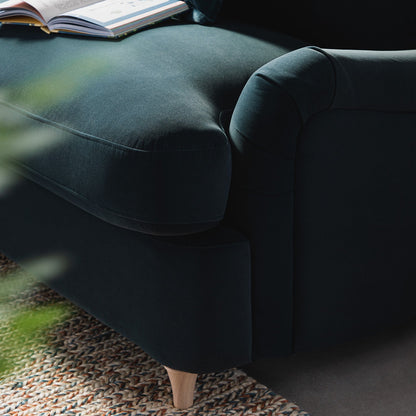 Canapé-lit en velours bleu égéen Daphnis, causeuse