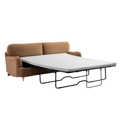 Canapé-lit 3 places Daphnis en velours camel