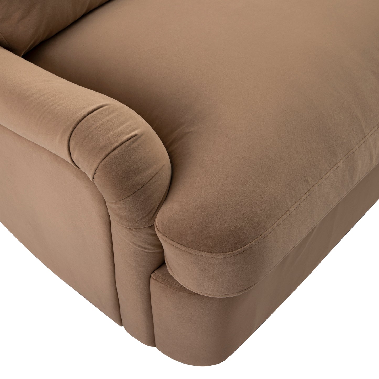 Canapé-lit 3 places Daphnis en velours camel