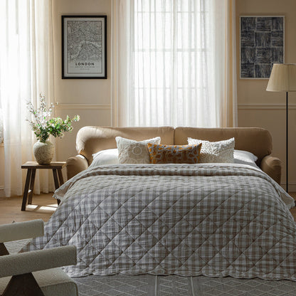 Canapé-lit 3 places Daphnis en velours camel